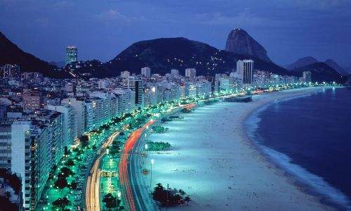 praia de copacabana vista noturna